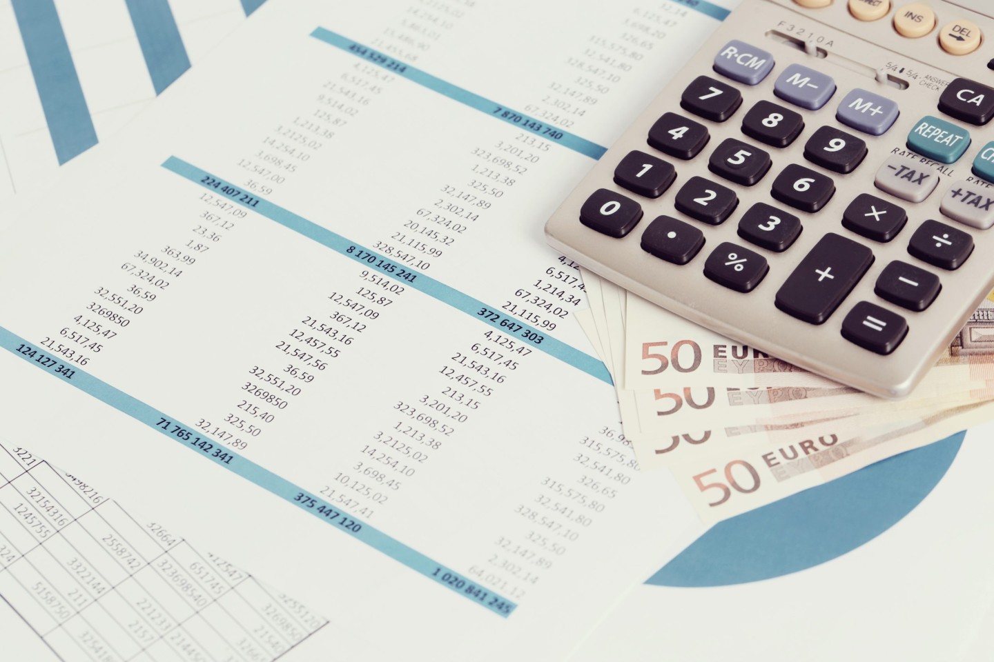 Finance. Accounting documents on the table Accounting